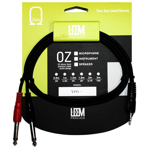Leem 3ft Y-Cable 3.5mm TRS to 2 x 1/4" TS