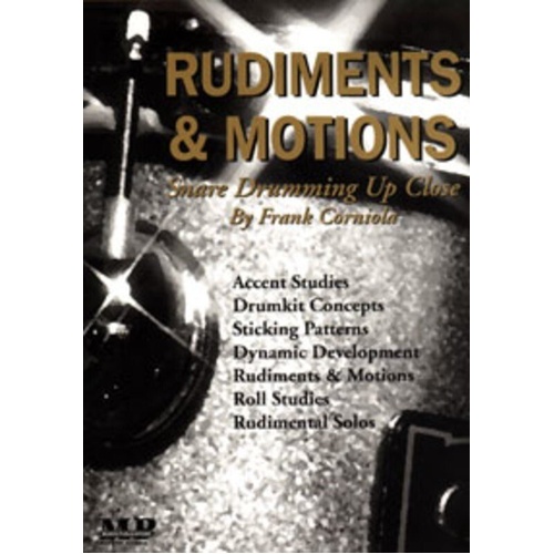 Rudiments & Motions by Frank Corniola - Drumming Technique Studies and Musical Pieces, 176 Pages, Musictek