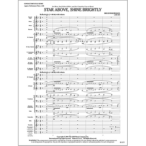 Star Above, Shine Brightly - Brian Balmages - Concert Band Score