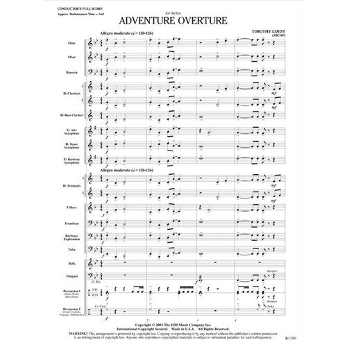 Adventure Overture (Music Score/Parts) Book