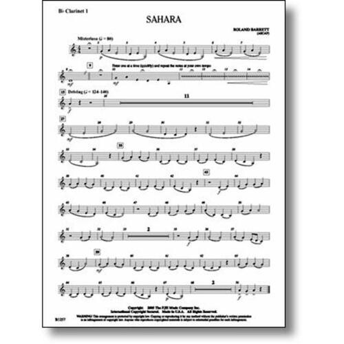 Sahara Concert Band 1 Score/Parts Book