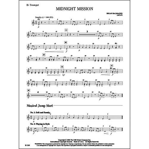 Midnight Mission CB0.5 SC/PTS by Brian Balmages - FJH Music Company, 1 Page