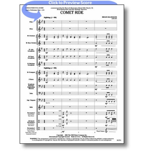 Comet Ride Concert Band 1.5 Score/Parts Book