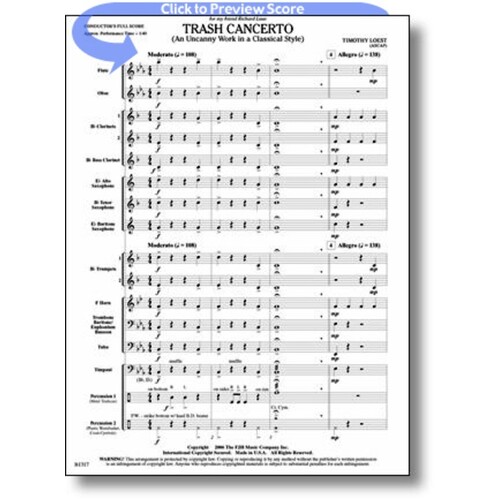 Trash Cancerto ( Uncanny Work ) Concert Band 1 Score/Parts Book