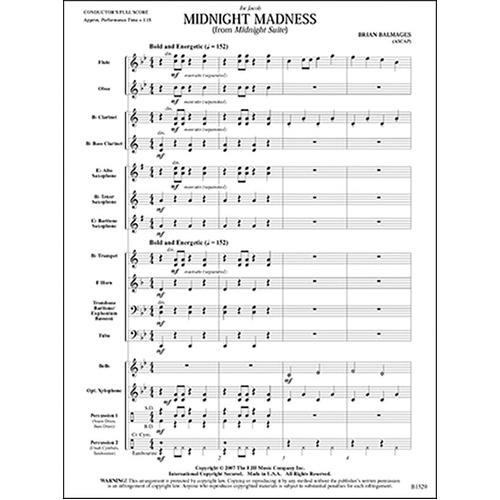 Midnight Madness from Midnight Suite - Brian Balmages - FJH Music Company - 1 Page