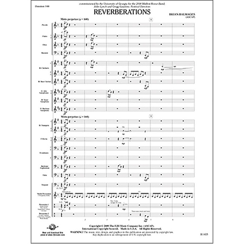 Reverberations CB3 SC/PTS by Brian Balmages, FJH Music Company, 1 page