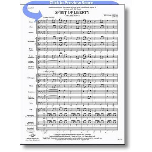 Spirit Of Liberty Concert March Concert Band Score/Parts Book