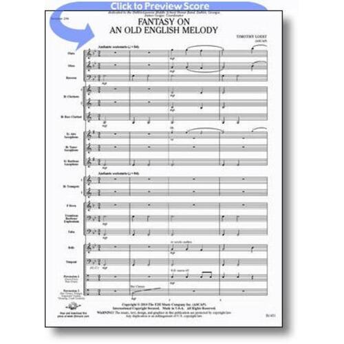 Fantasy On An Old English Melody Concert Band Score/Parts Book
