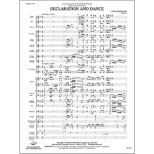 Declaration and Dance by William Owens for Band - FJH Music Company