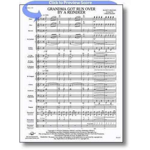 Grandma Got Run Over By A Reindeer Concert Band Score/Parts Book