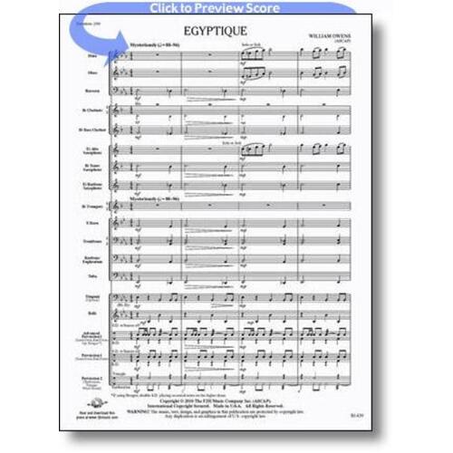 Egyptique Concert Band Score/Parts Book