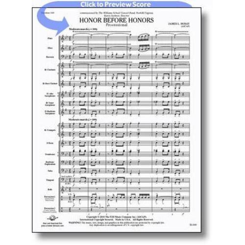Honor Before Honors Concert Band Score/Parts Book