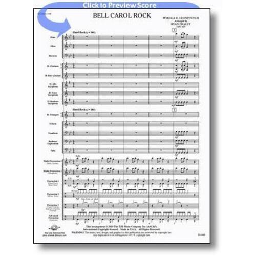Bell Carol Rock Arr Fraley Concert Band Score/Parts Book