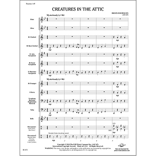 Creatures in the Attic by Brian Balmages for Young Bands