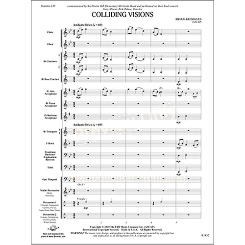 Colliding Visions by Brian Balmages - FJH Music Company, 1 Page