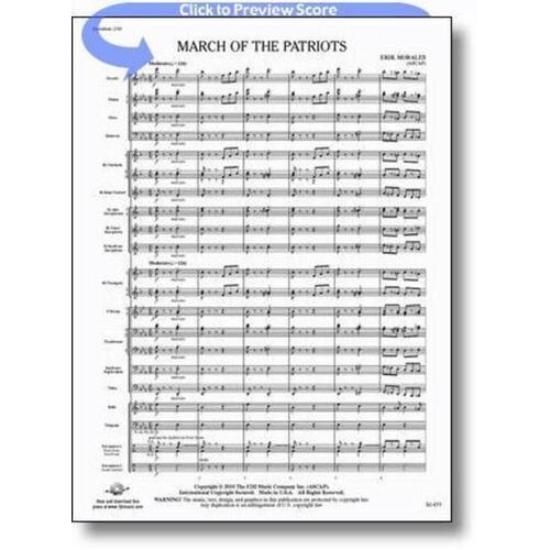 March Of The Patriots Concert Band Score/Parts Book