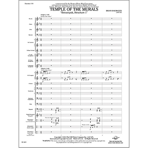 Temple of the Murals by Brian Balmages, FJH Music Company, 1 page
