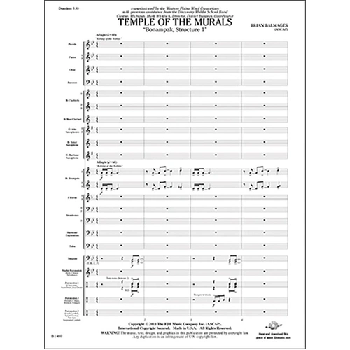 Temple of the Murals by Brian Balmages - FJH Music Company, 1 Page