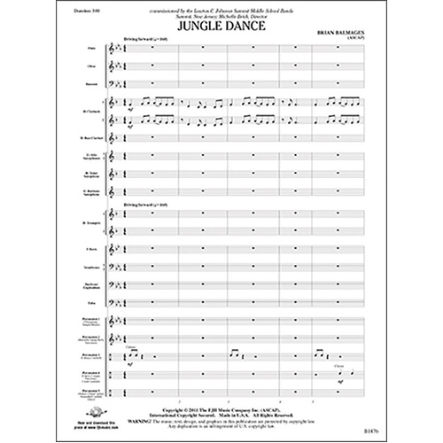 Jungle Dance CB2.5 SC/PTS by Brian Balmages, FJH Music Company, 1 page