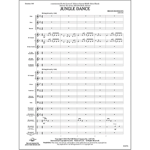 Jungle Dance CB2.5 SC/PTS by Brian Balmages - FJH Music Company, 1 Page