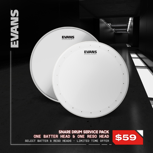 Evans 14" Power Center Reverse Dot Coated Drum Head w/ Hazy 300 Pack