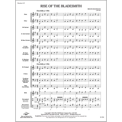 Rise of the Bladesmith CB.5 SC/PTS by Brian Balmages, FJH Music Company, 1 Page
