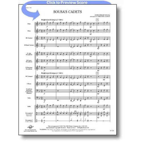 Sousas Cadets Arr Loest Concert Band.5 Score/Parts Book