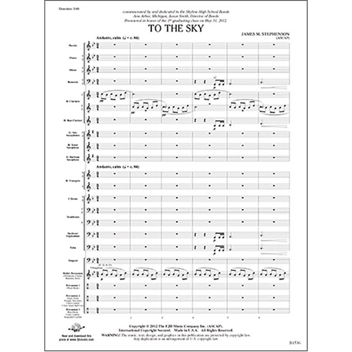 To the Sky CB4 SC/PTS by James M. Stephenson for Band - FJH Music Company
