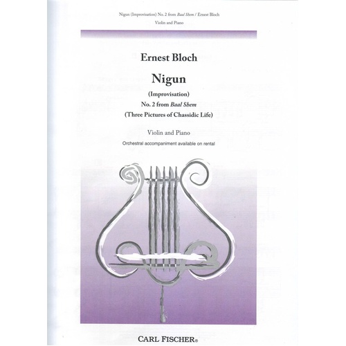 Bloch - Nigun No 2 from Baal Shem for Violin and Piano