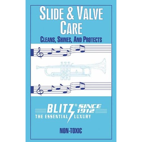 Blitz Slide & Valve Care Cloth for Brass Instruments 11" x 14" Non-Toxic Cleaning Cloth