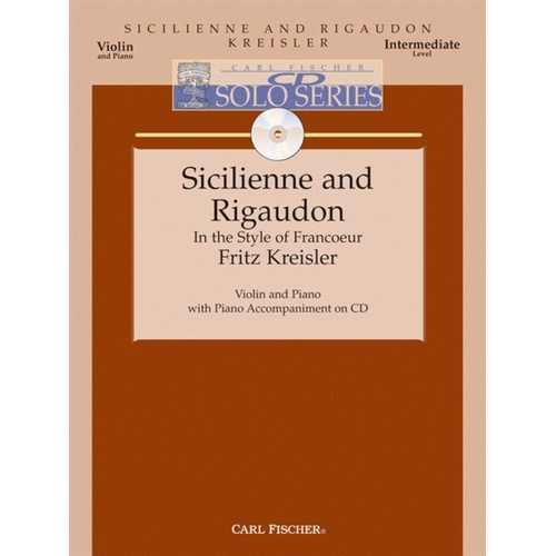 Sicilienne And Rigaudon Violin/Piano Book/CD Book