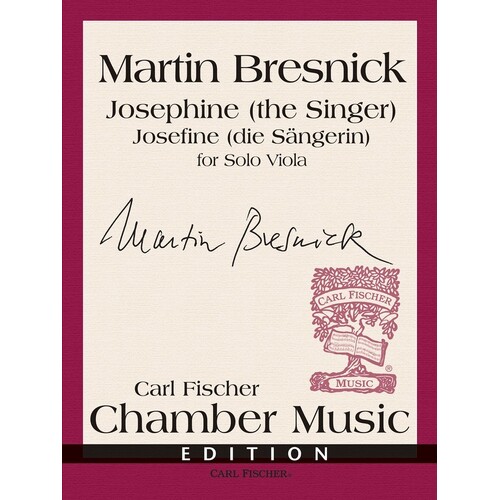 Bresnick - Josephine (The Singer) For Solo Viola (Softcover Book)