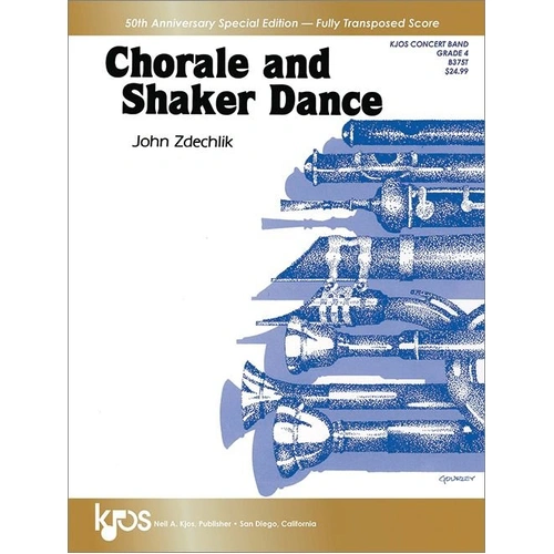 Chorale and Shaker Dance - Fully Transposed Score by John Zdechlik, 52 Pages, Kjos Concert Band Series