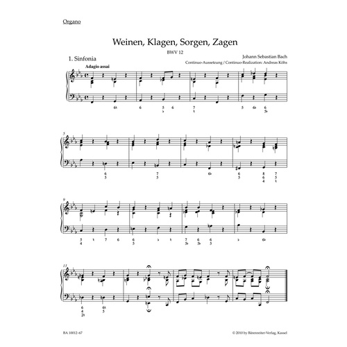Cantata 12 for Full Orchestra Sheet Music