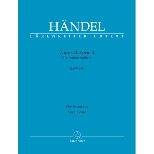 Handel - Zadok The Priest Vocal Score (Softcover Book) Urtext Edition Book
