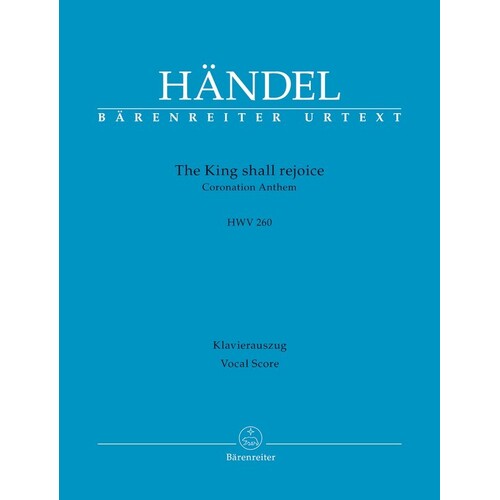 Handel - King Shall Rejoice Vocal Score (Softcover Book) Urtext Edition Book