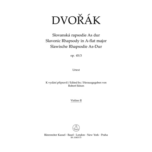Slavonic Rhapsody In A Flat Major Op. 45/3