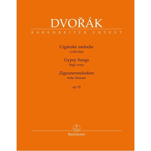 Dvorak - Gypsy Songs Op 55 High Voice (Softcover Book) Urtext Edition Book