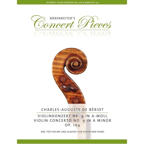 Beriot - Concerto No 9 A Min Op 104 Violin/Piano (Softcover Book) Book