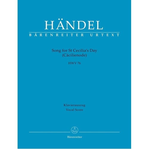Handel - Song For St Cecilias Day Vocal Score Softcover Book (Classical Vocal)