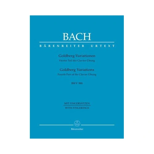 Bach - Goldberg Variations BWV 988 for Piano, Urtext Edition by Barenreiter, 1 Page, Fingering by Ragna Schirmer
