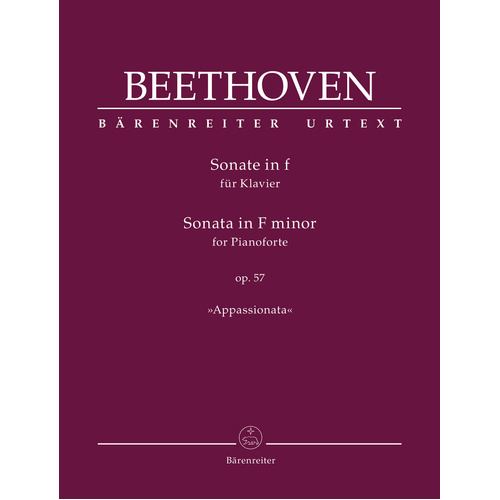 Beethoven Piano Sonata in F Minor Op. 57 Appasionata - Barenreiter BA10852