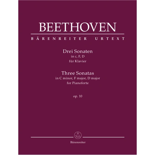 Beethoven Three Piano Sonatas Op. 10 Sheet Music for Piano Solo