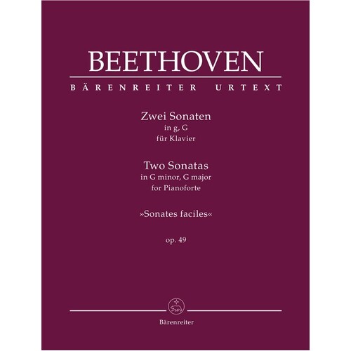 Beethoven - 2 Sonatas Piano G Min G Maj Op 49 (Softcover Book) Urtext Edition Book