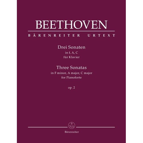 Beethoven - 3 Sonatas Op 2 Piano (Softcover Book) Urtext Edition Book