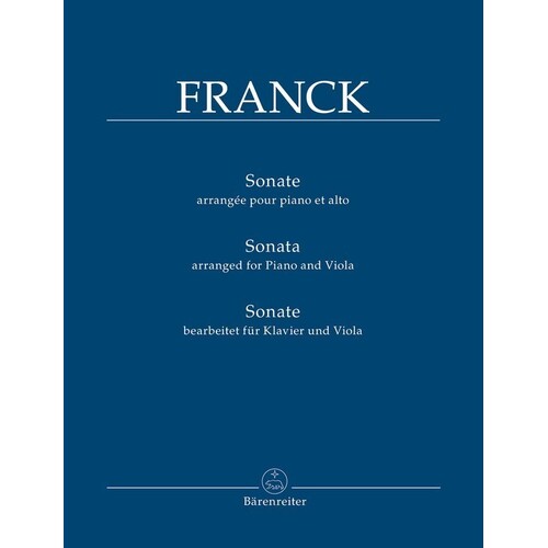 Franck - Sonata Arr Viola/Piano (Softcover Book) Book