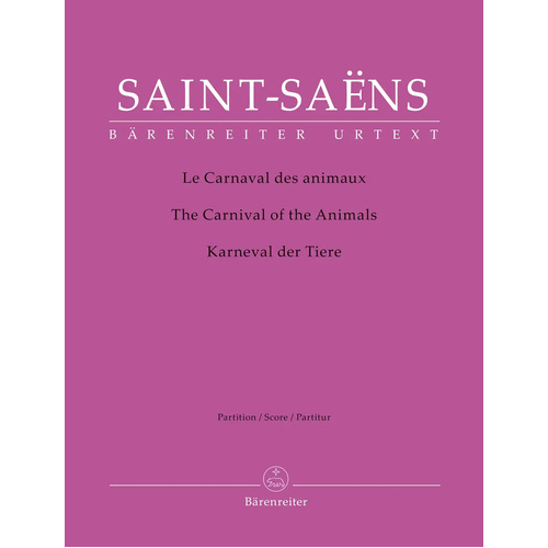 The Carnival of the Animals Score by Saint-Saëns - Urtext Edition with Critical Commentary and Introduction in Multiple Languages