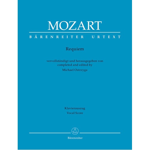 Mozart - Requiem New Completion Vocal Score Softcover Book (Classical Vocal)