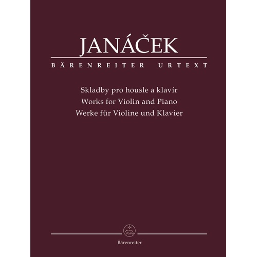 Janacek: Works for Violin and Piano, Urtext Edition, 76 Pages, Publisher: Barenreiter, Includes Sonata, Romance, and Dumka
