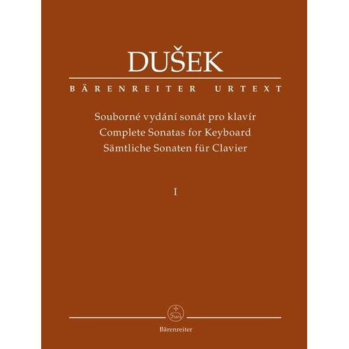 Dusek - Complete Sonatas Keyboard Vol 1 (Softcover Book) Urtext Edition Book